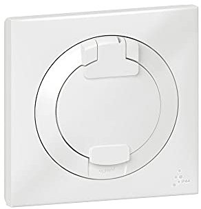 Prise de courant 2P+T à puits DOOXIE 16A IP44 livrée avec plaque carrée blanche