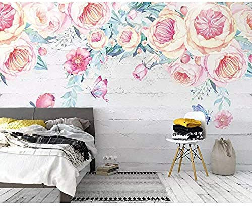 Wallpaper Watercolor Floral Vintage Flower Texture Jungle Mural TV Wall Wallpaper Grey Wall Sticker Border self Adhesive Brick Bathroom Silver Bedroom Borders Glitter Kitchen Steamer ro-250cm×175cm