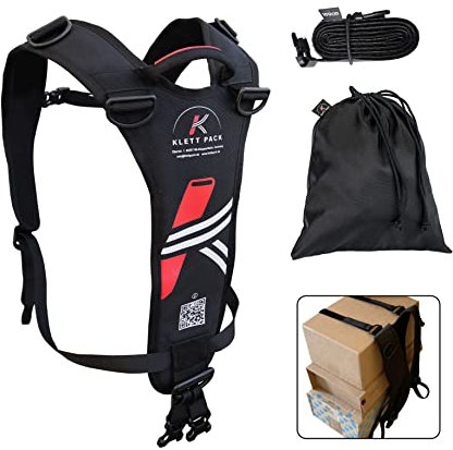 KLETTPACK® Rücken Tragegurt für Pakete, Hobby, Snowboard, Beruf & Urlaub, geeignet für große sperrige Formen, ergonomisch, Rücken schonend