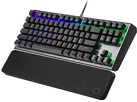 Cooler Master CK530 V2 Mechanische Gaming-Tastatur ohne Nummernblock, kabelgebundene Tastatur mit RGB-Hintergrundbeleuchtung & Handballenauflage, On-the-Fly-Steuerung - FR Layout / rote TTC-Schalter