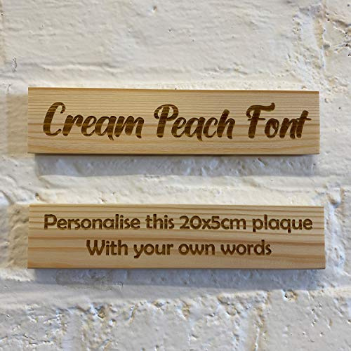 Cutncraft Designs Personalised Pinewood plaque/sign bespoke childs bedroom door/custom text - Cream Peach Font