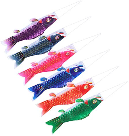 YARNOW 6stücke Teiliges Japanische Karpfenflaggen Dekoration Wetterfeste Hängende Fischflaggen Für Garten Restaurant Und Feste