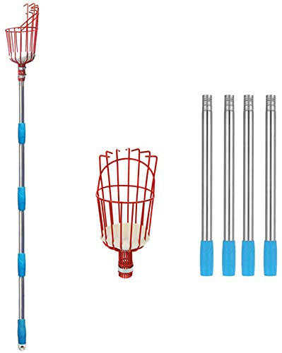 Amasie Obstpflücker Einstellbarer Tief Korb Convenient Ernten Obst Collector Catcher Apfel Pfirsich Kommissionierung Gartengeräte(Size:190cm)