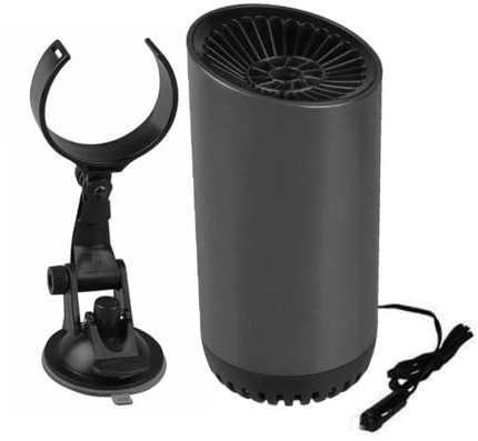Autoheizung Defroster, Riloer 12V 150W 3-in-1 Kühler und Lüfter mit Thermostat Luftreinigungsversion, Schwarzer Autokühler