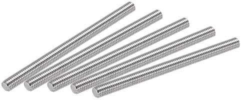 sourcing map 15Stk. voller Gewindestab 304 Edelstahl Rechtsgewinde M6-1,0 Gewindesteigung M6 x 80mm
