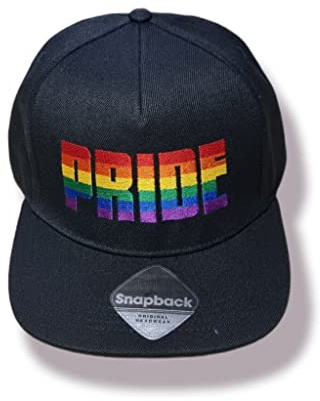 Mützenfritze Hochwertig bestickte 5 Panel Snapback Cap Pride in Regenbogenfarben. Ideal für CSD, Pride usw. Größenverstellbar
