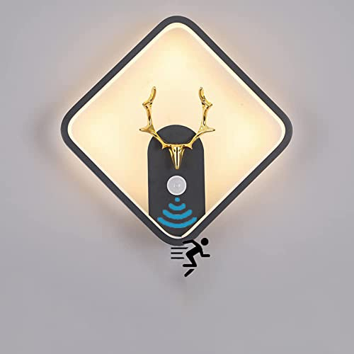 LED Wandleuchte mit Bewegungsmelder 18W Innen Modern Wandlampe mit Bewegungssensor Wandlicht aus Aluminium Warmweißes 3000K Wandbeleuchtung für Flur Korridor Treppenhaus Wohnzimmer Schlafzimmer Lampe