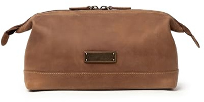 DRAKENSBERG Necessär Ruby – klassisk necessär, tvätt- och kulturväska, sminkväska, män, hållbart handgjord, utbyggbar, 5 l, Havanna brun, Necessär