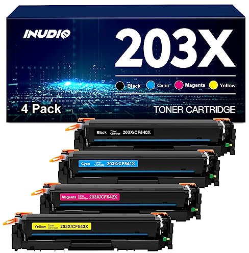 203X (CF540X) Tonerkartusche Kompatible für HP 203X 203A CF540X CF540A Toner für Color Laserjet Pro MFP M281fdw M254dw M281fdn M254nw M280nw M281cdw M254dn M281 (Schwarz,Cyan,Gelb,Magenta,4er-Pack)