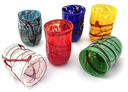 MAZZEGA ART & DESIGN 6 Verres SPÉCIAL EDITION, en verre de Murano - TIZIANO (MIX, 6)