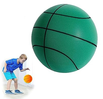 LUCKKY Silent-Basketball für Kinder im Innenbereich, Handleshh Silent Basketball, Leiser Basketball, Indoor-Training-Schaumstoffball (21CM, Grün)