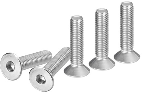 DTGN M10-1.5 x 45mm Zylinderschrauben mit Innensechskant, 10er Packung aus 304 Edelstahl, Vollgewinde, Senkkopfschrauben