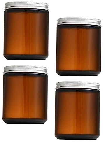PRETYZOOM 4 Stück Kerzenglas Kerzenbecher Aus Glas Glassteekerzenhalter Versiegelter Behälter Kerzenhalter Aus Glas Leer Aluminium Legierung Leuchter Aromatherapie