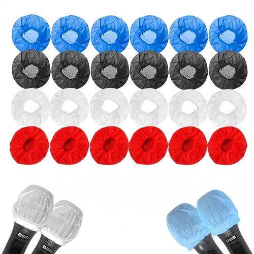 CAASFOOY 200 pz Copri Microfono, Coprimicrofono in Tessuto Non Tessuto Per Registrazioni, microfono a mano per registrazioni KTV Studio Karaoke, 4 Colori