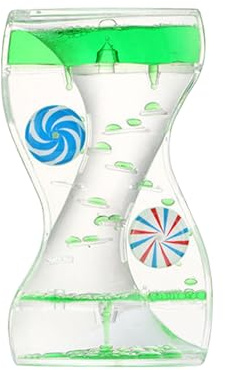 curfair Drehräder Sanduhr Dekor Stressabbau Bubbler Timer Bunte Flüssigkeit Bewegung Öl Tropfen Zappelspielzeug Home Office Desktop Dekoration Spaß Geschenk für Grün