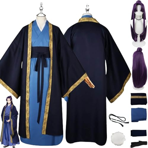 bbganlian Anime The Apothecary Diaries Jinshi Cosplay Kostüm Outfit Rollenspiel Uniform Komplett Set Halloween Karneval Dress Up Anzug mit Perücke Kopfschmuck für Männer Jungen