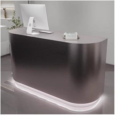 HLZLPYFC Empfangstheke Silberner Empfangstresen mit Theke, moderner Bürotresen, für Einzelhandelskasse, Lobby, Laden, Salon(Color:Silver-2,Size:31.4x19.6x39.3in)