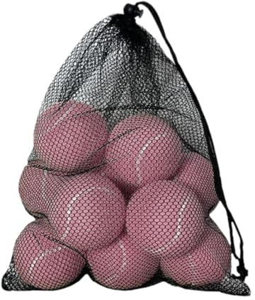 LOVIVER 12x Tennisbälle Haustier Hund Spielbälle 64mm Durchmesser Elastische Übungsbälle Trainingsbälle für Anfänger Unterhaltung, Hell-Pink