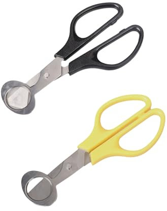 KGDUYC Quail Egg Scissors - 2 Pieces Stainless Steel Egg Cutter, Kitchen Tool Egg Shell Opener, Small Egg Scissors Quail Eggs, Egg Shell Scissors, Quail Egg Opener for Home, Restaurant, Kitchen