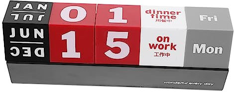 Lurrose Ewige Kalenderornamente Monatliche Kalenderblöcke Tischkalenderblock Kalenderverzierung Lustiger Tischkalender Mini-tischkalender Blockkalender Tischkalenderblöcke Holz