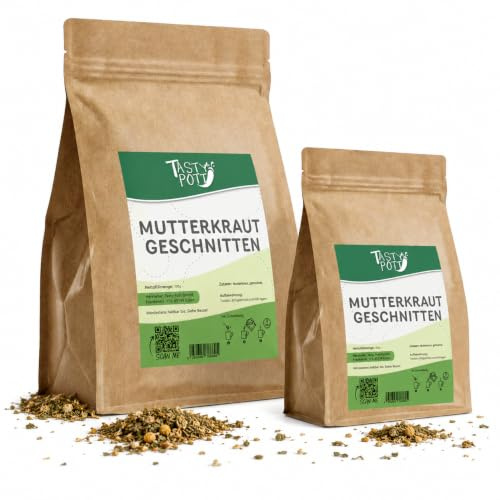 Tasty Pott Mutterkraut getrocknet, geschnitten I Naturheilkunde I Kräutertee I Getrocknetes Kraut I Teekraut I Tee lose im Beutel 250g