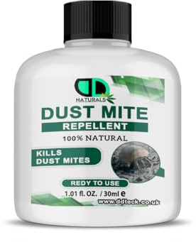 DD Teck 100% Natural Dust Mite Control – Fast-Acting, Plant-Based Allergen Reducer for Carpets, Bedding & Upholstery – Non-Staining, Long-Lasting Protection 30ML