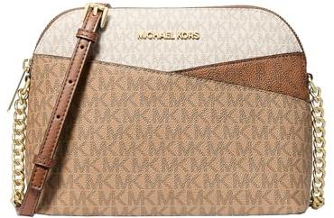 Michael Kors Jet Set Travel Medium Color Block Dome Signature Logo Crossbody Bag Camel, Cammello Multicolore, Medium