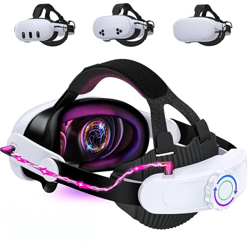 HELLCOOL Head Strap with 10000mAh Battery Pack for Meta Quest 3S/Quest 2/3,Adjustable Elite Strap Replacement Intended for Quest Head Strap,VR Headset Accessories Extend Play Game Time Reduce Pressure