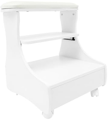 Fußstütze Pediküre, Maniküre Funiture Trolley mit Rädern, Fußbadehocker Fußbad Trolley, Beinstütze für Nagelpflege, Fußschemel Stand, Ideal für Schönheitssalon Nagelstudio, Weiß