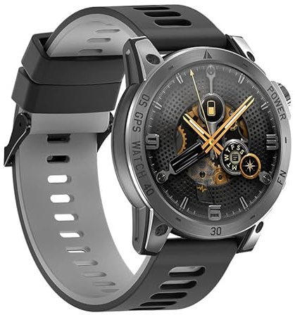 GPS Smart Watches for Men Rugged Outdoor Smartwatch with 580mAh Longer Battery Life Mens Fitness Tracker Compass/Accelerometer/Altimeter/Barometer/Heart Rate Monitor Compatible with Android iOS Phones