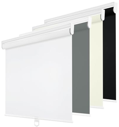 Changshade Blackout Roller Shades Cordless for Windows, 100% Room Darkening Window Blinds for Bedroom, Thermal Insulated UV Protection, Easy Install Pull Down Shades for Home,20Wx72H,White