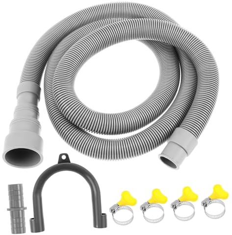 BAZEITFLOW Kit de Rallonge Flexible pour Tuyau de Vidange Machine à Laver avec Accessoires pour Lave Linge Lave Vaisselle et Évacuation Polyvalente