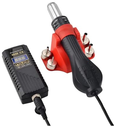 Stazione di saldatura for micro rilavorazione con pistola ad aria calda 8858A da 750 W, asciugacapelli digitale a LED for, strumenti riparazione for termica(Set 1)
