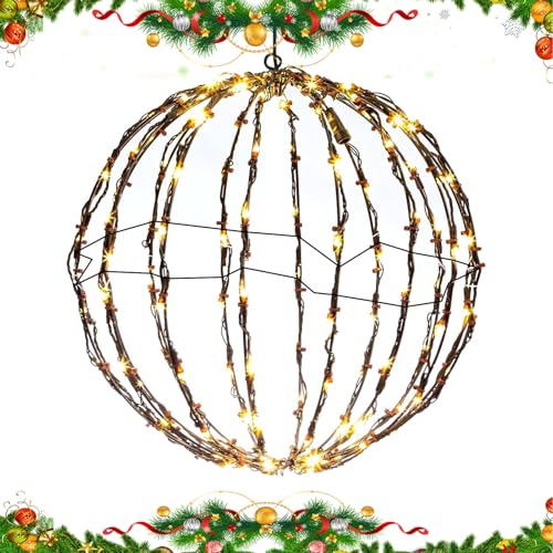 luminosa a LED, pasquale a LED, decorazione per esterni, decorazione natalizia per alberi, patio, giardino, portico, illuminazione notturna per interni, illuminazione per le vacanze