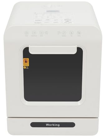 DAHAD Bordsdiskmaskin med tank, minidiskmaskin, kan användas med och utan vattenanslutning, tystgående, touch-kontroll, bärbar diskmaskin för 1–3 måtttak, för lägenheter, sovsalar, camping