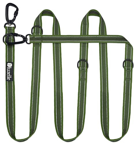 BLUZELLE Starkt Hundkoppel 3m Justerbart Små till Stora Hundar (10-100kg) – Gummerat Anti-Glid & Hands-Free – Säkerhetskarbinhake – STRONGHOLD – Tyskt Märke