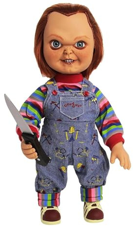 Child's Play MZ78002 Kinderspiel 37 cm Good Guy Chucky Puppe mit Sound 37 cm Good Guy Chucky Doll with Sound, Yellow, Standard