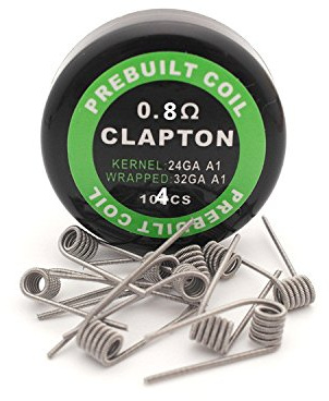 LJ vorgefertigte Drahtspulen für e-Zigaretten, Typen: Clapton Coils, Alien, Fused, 10 Stück, Clapton Coils(0.8ohm), Clapton Coils(0.8ohm), 10