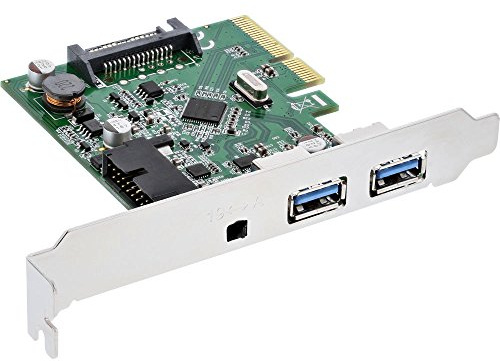InLine 76660E Schnittstellenkarte, PCIe x4, 2x USB 3.1, 2x Typ-A extern oder 1x 19pin intern