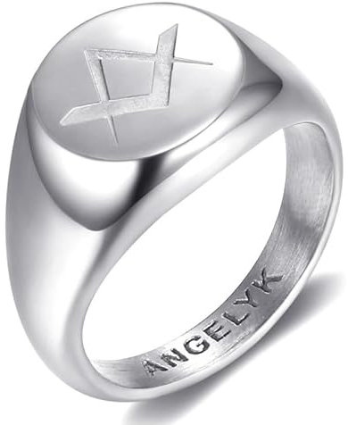 BOBIJOO Jewelry - Bague Symbole FM Lys Templier Malte Jerusalem Argent - 66 (11 US), Acier 316L - Franc-Maçon