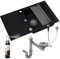 SINK QUALITY Évier de cuisine en granit noir 77 x 45 cm – Avec siphon et imprégation – Lavabo pour cuisine – Évier pour meuble bas de 50 cm – Évier en granit noir