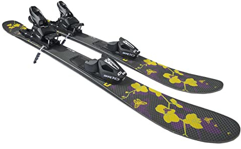 GPO Snowblade Orchidee | Kurz-Ski inkl. Tyrolia-SR-10-Sicherheitsbindung | 99 cm Länge | Big-Foot-Ski für Herren und Damen