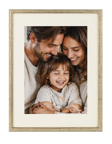 3D Objektrahmen Bilderrahmen mit Passepartout & gehärtetem Glas Holz MDF Rahmen Foto Poster: Farbe: Silber-Antik | Format: 40x60