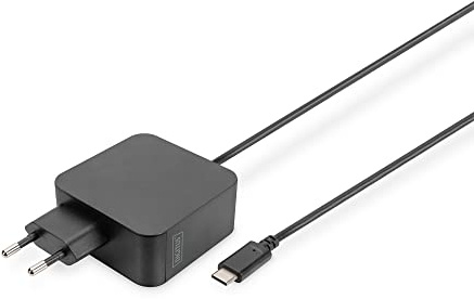 DIGITUS Cargador 65 W - con Cable de Carga USB-C - Cargador rápido Power Delivery (PD 3.0) - para MacBook Pro/Air, Lenovo, ThinkPad, HP, DELL, ASUS, Acer y Dispositivos móviles - Negro