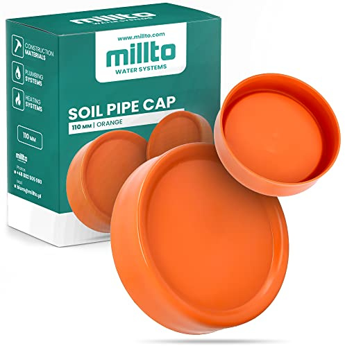 Millto™ Tappo di chiusura per tubo di bloccaggio, per presa di corrente, colore arancione, polipropilene, plastica, 110 mm
