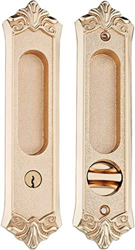 Maniglie for porte privacy Maniglia for porta interna con serratura, maniglia for porta scorrevole for uso domestico con chiave, serratura a gancio silenziosa, adatta for porte di spessore 35-45 mm (