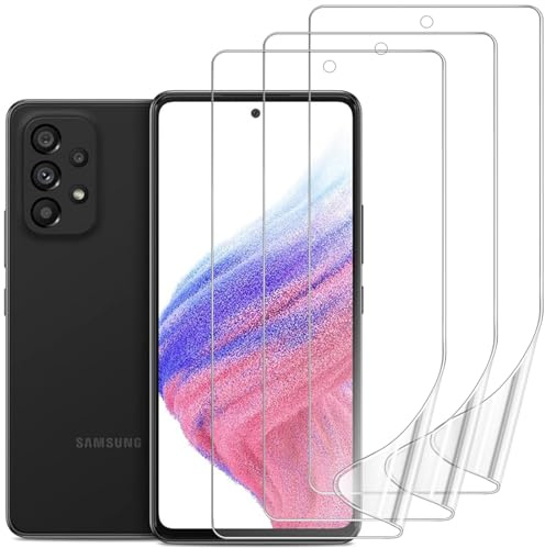 DYNASCO 3 Stück Schutzfolie für Samsung Galaxy A53, Klar HD Weich TPU Displayschutzfolie Samsung Galaxy A53/A52/A51 5G - Fingerabdruck-ID Unterstützen, Hohe Empfindlichkeit, Blasenfreie Folie