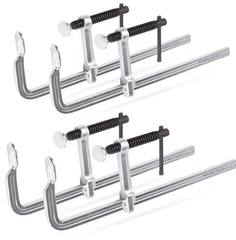 NOEAIKE 4-Pack Welding Bar Clamps 12 Inch, Drop Forged Steel Bar Clamps Throat Depth 3 inch Load Force 450 Lbs for Woodworking,Welding, Metal working