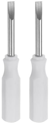 QUARKZMAN 2Pcs SL2.5 Mini Destornillador Ranurado 2.5mm Cabeza Plana Magnética 45mm Longitud para Reparaciones de Pequeños Electrodomésticos, Blanco