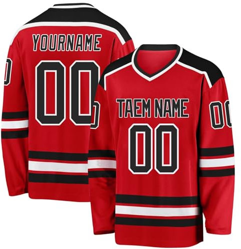 Maillot de Hockey Personnalisé - Concevez Votre Maillot avec Nom/Équipe/Numéro - Cadeau pour Enfants et Adultes - Style 4 KAN0827A